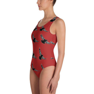 "Free Spirit" Womens One-Piece Swimsuit in Red