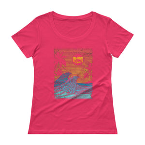 "Island Tropic Sun" Womens Scoopneck T-Shirt