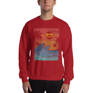"Island Tropic Sun" Mens Crewneck Sweatshirt (Unisex)