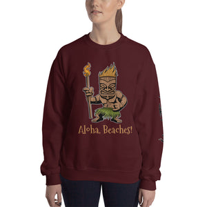 "Aloha, Beaches!" Heavy Blend Crewneck Sweatshirt (Unisex)