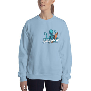 "California Dreamin' Octopus" Womens Crewneck Sweatshirt (Unisex)
