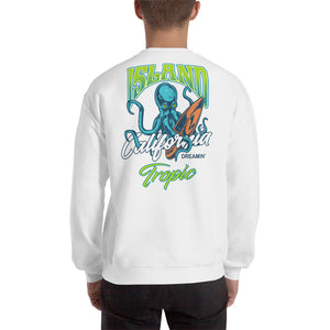 "California Dreamn' Octopus" Mens Crewneck Sweatshirt (Unisex)