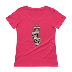"Sugar Skulls" Womens Scoopneck T-Shirt