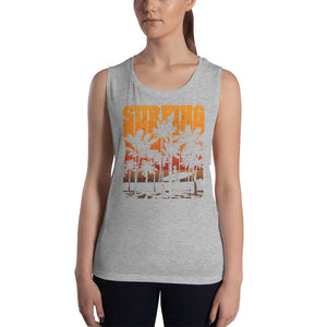 "Surfing" Womens Muscle Tank