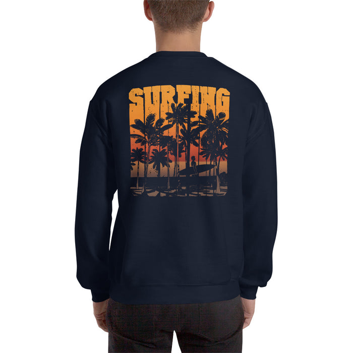 "Surfing" Mens Crewneck Sweatshirt (Unisex)