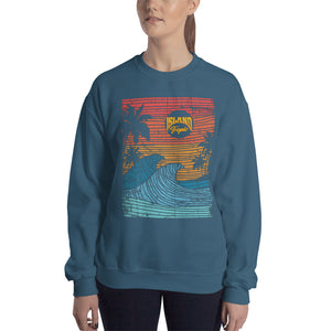 "Island Tropic Sun" Womens Crewneck Sweatshirt