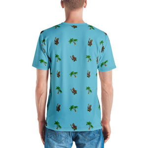 "Tiki" Mens Short Sleeve T-Shirt in Bahama Blue