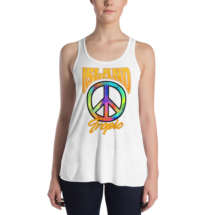"Peace Logo" Womens Flowy Racerback Tank