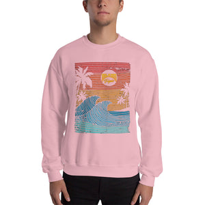 "Island Tropic Sun" Mens Crewneck Sweatshirt (Unisex)