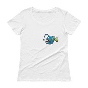 "Angler Fish" Womens Scoopneck T-Shirt