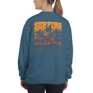 "Surfing" Womens Crewneck Sweatshirt (Unisex)
