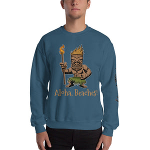 "Aloha, Beaches!" Heavy Blend Crewneck Sweatshirt (Unisex)